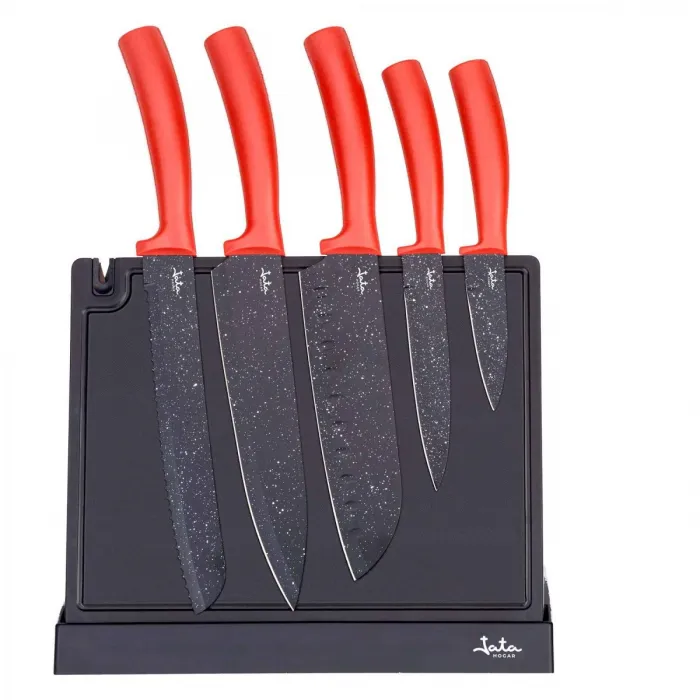Set de 5 cuchillos y tabla soporte HACC4502