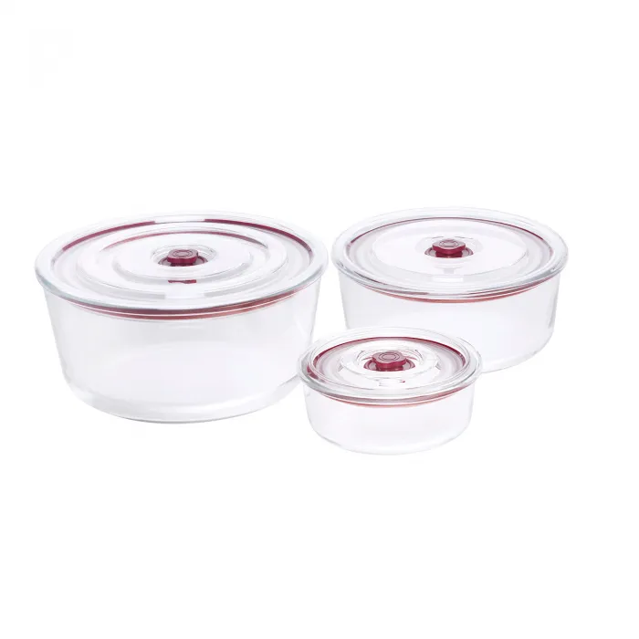 Pack de 3 recipientes redondos de vidrio templado HREC4230 2
