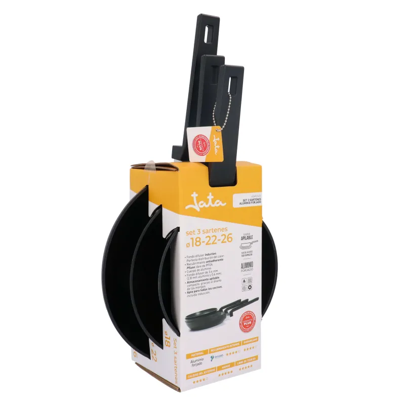 Set de 3 sartenes de aluminio forjado HSAR2403