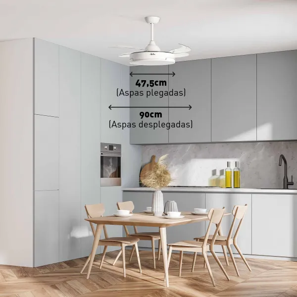 Ventilador de techo con luz y aspas retráctiles JVTE4240