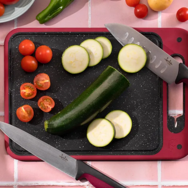 Set de 2 cuchillos de cocina y Santoku HACC4500