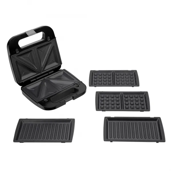 Sandwichera con placas intercambiables 3 en 1 JESW2010
