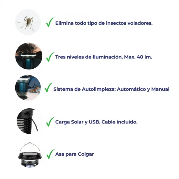Antimosquitos y lámpara solar 2 en 1 MELI0420