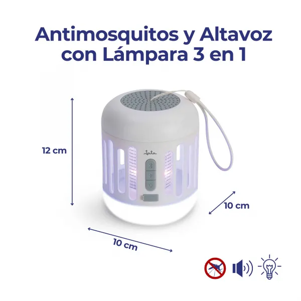 Elimina Insectos, Lámpara Portátil y Altavoz 3 en 1 MIB7