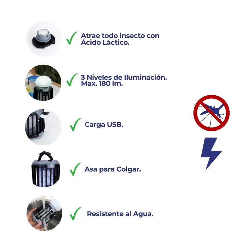 Antimosquitos y lámpara portátil 2 en 1 MIB9N