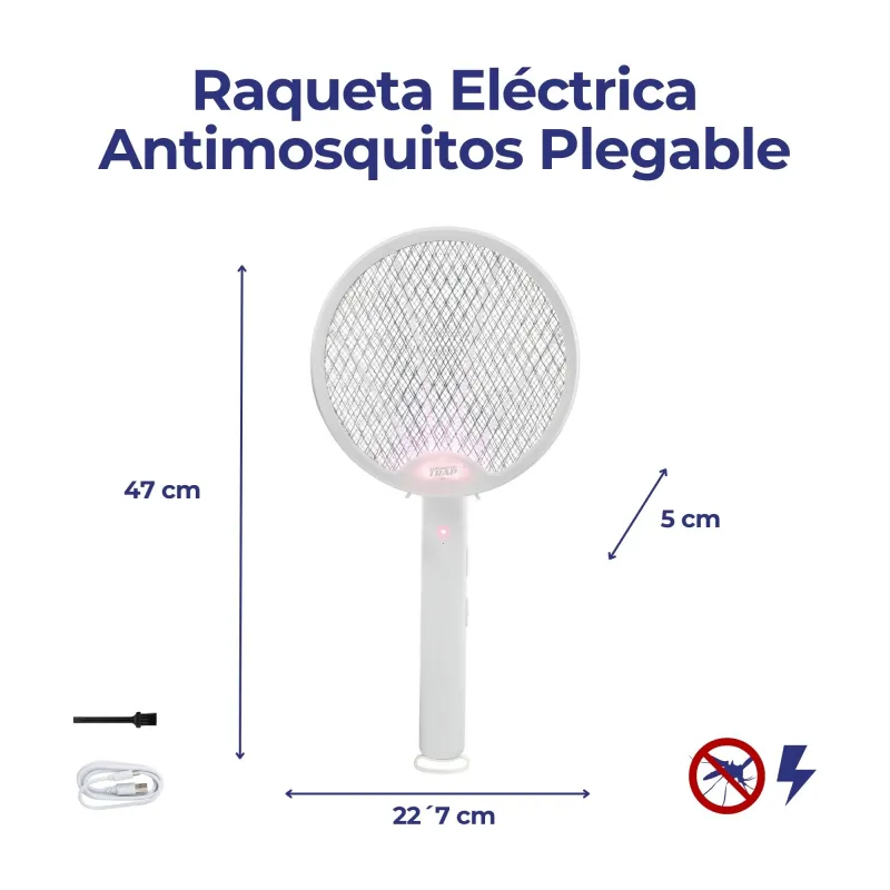 Raqueta eléctrica antimosquitos plegable MOST3555