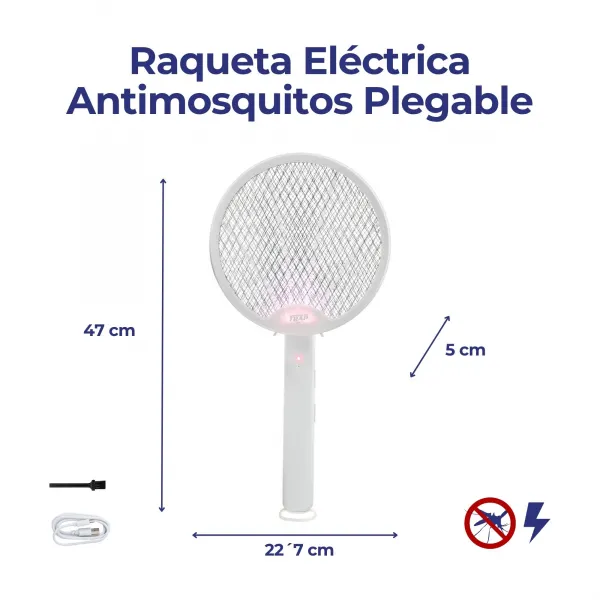 Raqueta eléctrica antimosquitos plegable MOST3555