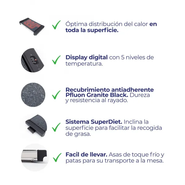 Plancha de Asar Electrónica Excellence JEGR3000