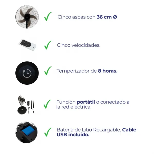 Ventilador multifunción portátil 5 en 1 JVVP3051