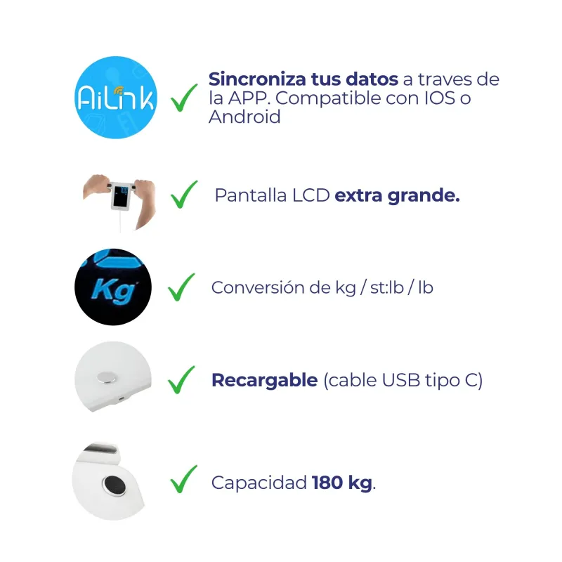 Báscula Bioimpedancia Digital Analizador de...