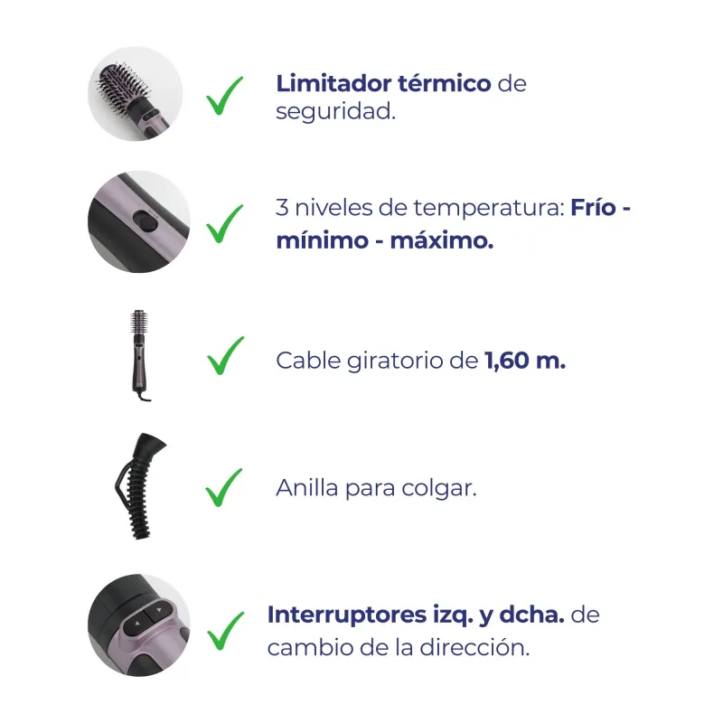 Cepillo Secador de Pelo Giratorio 3 en 1 JBSC2255