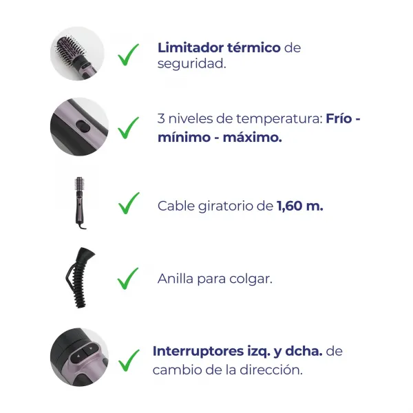 Cepillo Secador de Pelo Giratorio 3 en 1 JBSC2255