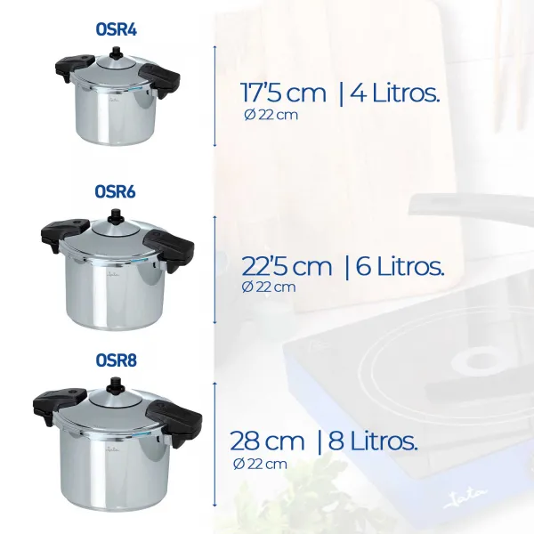 Olla a presión súper rápida Mod. OSR4 / OSR6 / OSR8