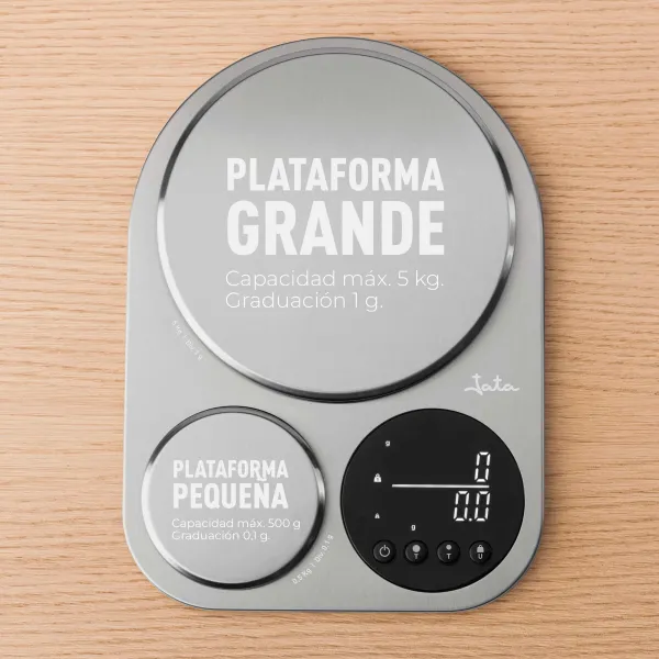 Bascula de cocina electrónica doble plataforma HBAL1254