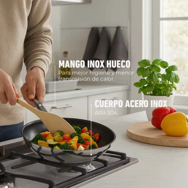 Sartén acero inox La Garrotxa HSAR2118 / HSAR2120 / HSAR2122 / HSAR2124 / HSAR2126 / HSAR2128 / HSAR2130