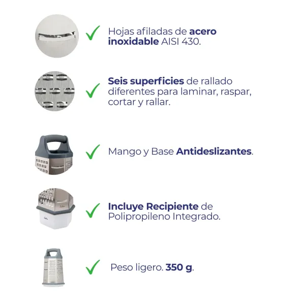 Rallador Manual 6 Lados HRAL3269