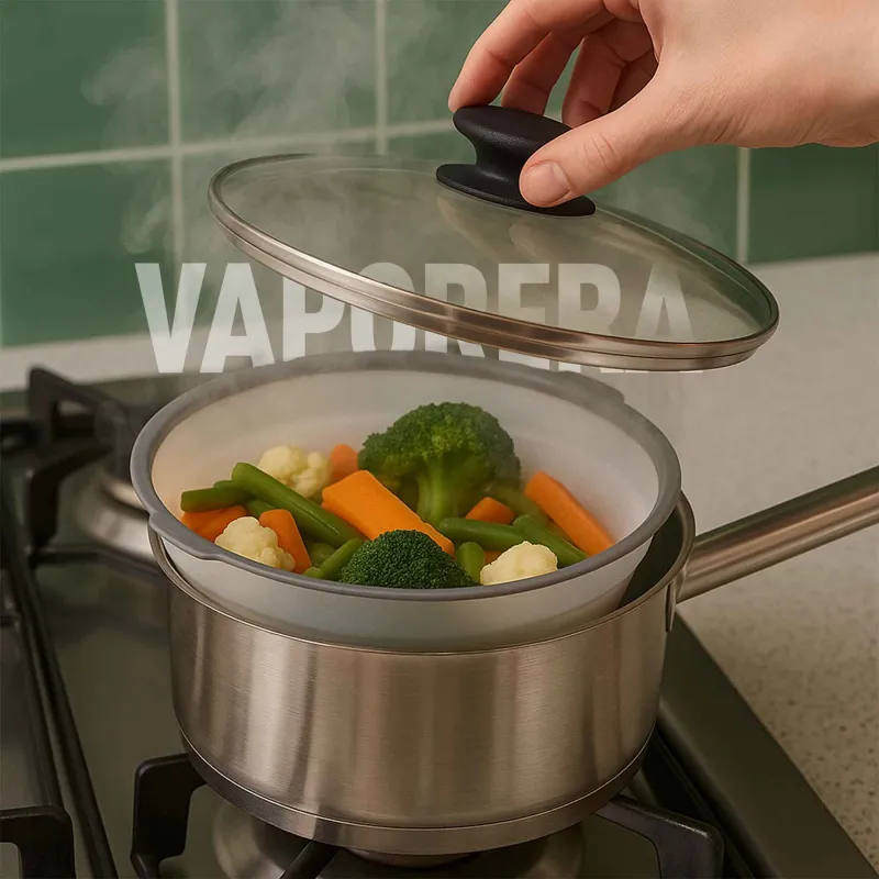 Tapa microondas multiusos plegable: vaporera,...