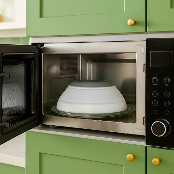 Tapa microondas multiusos plegable: vaporera, tapa y escurre verduras HACC4530