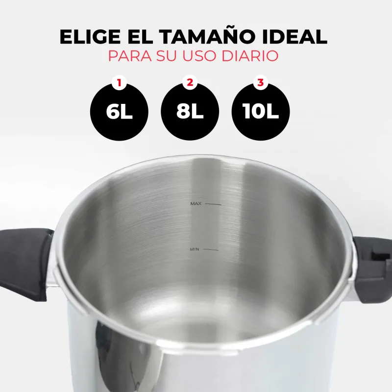 Olla a Presión Rápida 4 L, 6 L, 8 L, 10 L -...