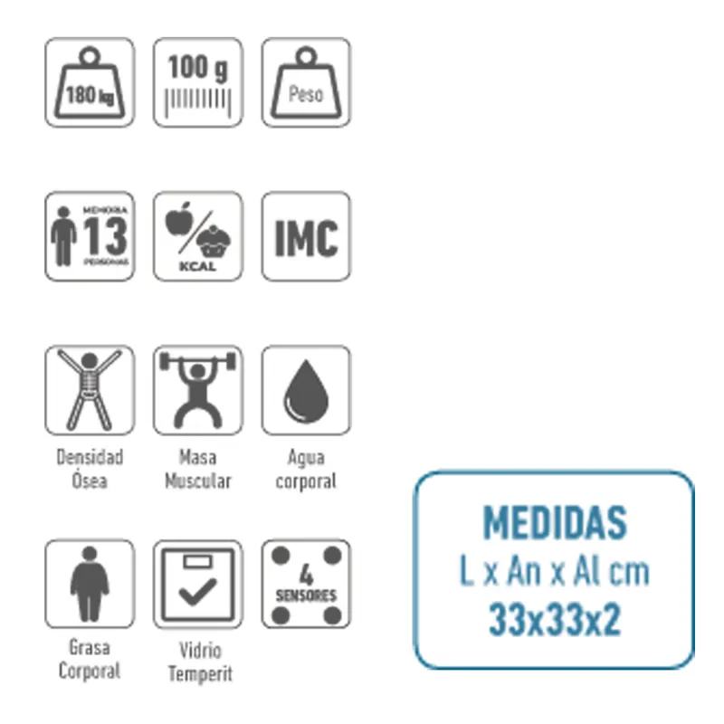Analizador corporal con base de cristal HBAS1501