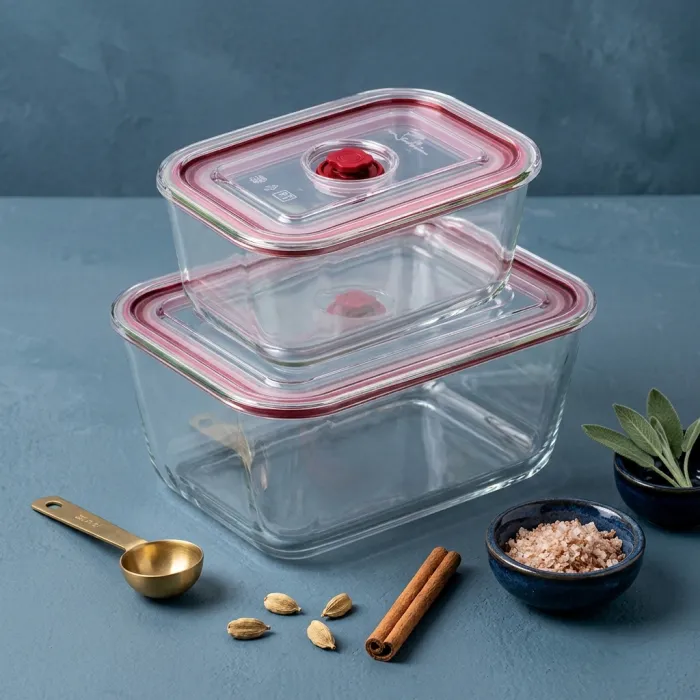 Set 2 Recipientes de Vidrio Templado HREC4205