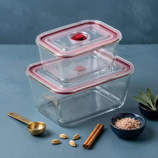 Set 2 Recipientes de Vidrio Templado HREC4205