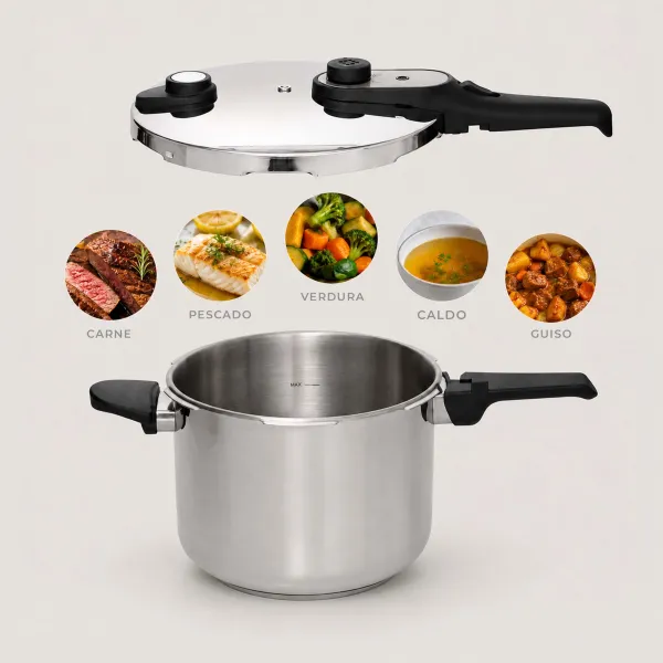 Olla a Presión Rápida 4 L, 6 L, 8 L, 10 L - Ref.  HOLL2224 / HOLL2226 / HOLL2228 / HOLL2230