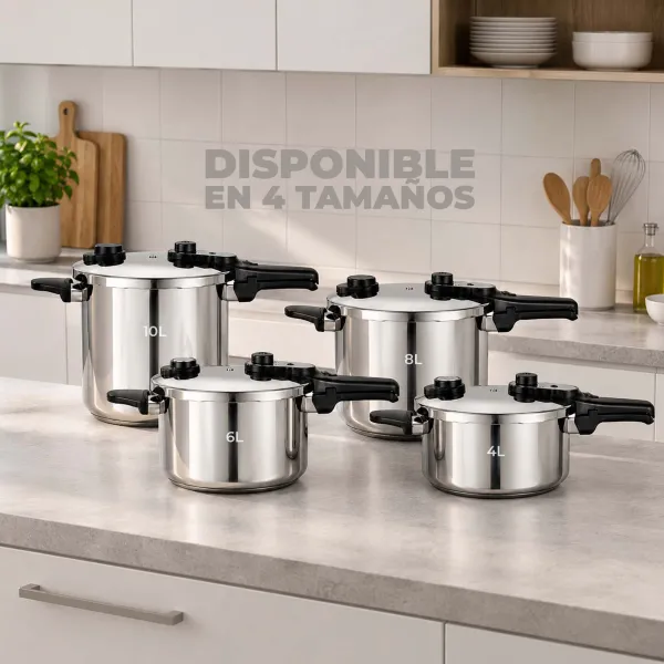 Olla a Presión Rápida 4 L, 6 L, 8 L, 10 L - Ref.  HOLL2224 / HOLL2226 / HOLL2228 / HOLL2230